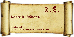 Kozsik Róbert névjegykártya