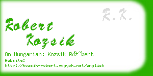 robert kozsik business card